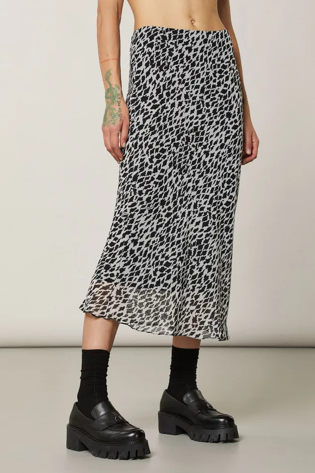 Patrizia Pepe Patterned Midi Skirt White Black White Fantasy Apparel Midi