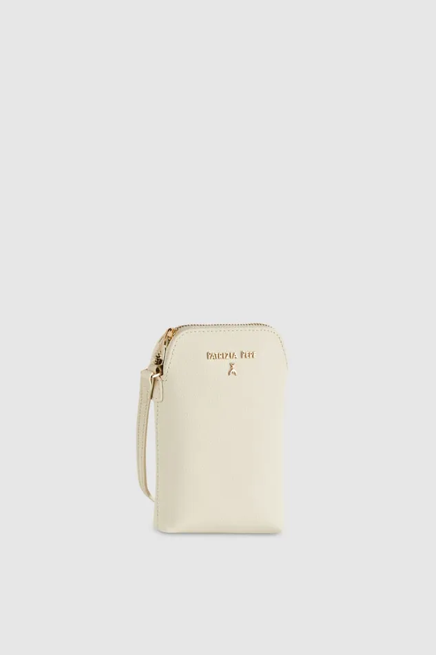 Patrizia Pepe Phone Holder With Shoulder Strap Beige Off White Accessories Crossbodys