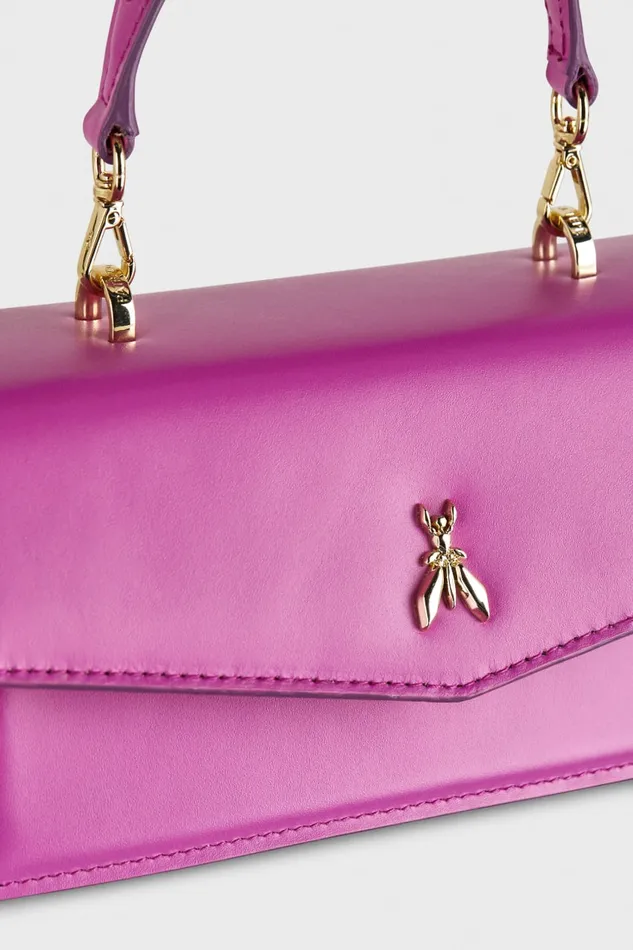 Patrizia Pepe Pink Leather Flapover Crossbody Bag Surreal Pink Bags Crossbodys
