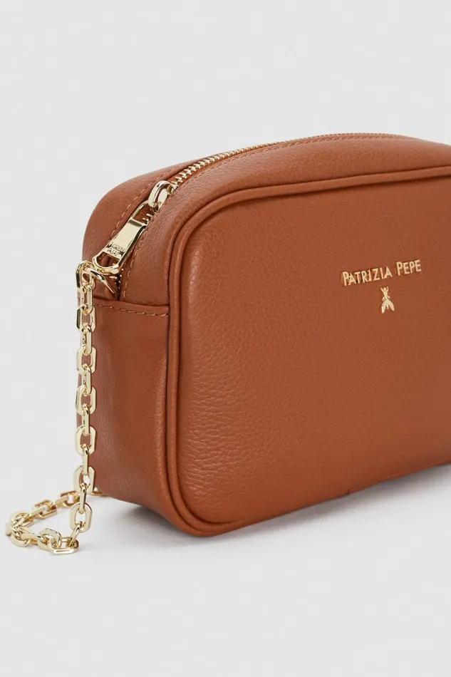 Patrizia Pepe Small Camera Case Crossbody Bag Brown New Cuoio Bags Crossbodys