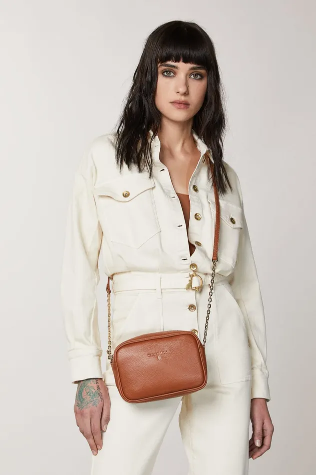 Patrizia Pepe Small Camera Case Crossbody Bag Brown New Cuoio Bags Crossbodys