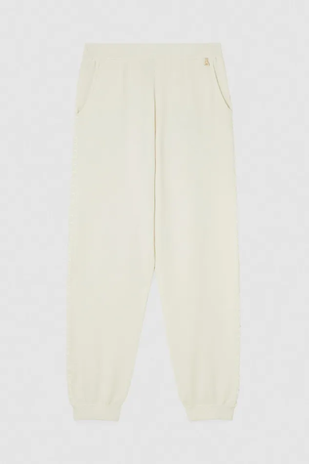 Patrizia Pepe Soft Viscose Joggers White Bianco Apparel Joggers