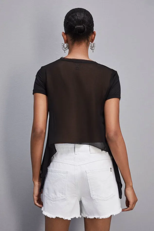 Patrizia Pepe Tshirt In Super Light Modal Jersey Black Nero Apparel TShirts