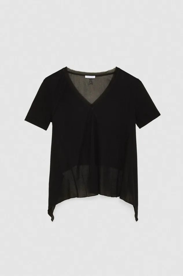 Patrizia Pepe Tshirt In Super Light Modal Jersey Black Nero Apparel TShirts