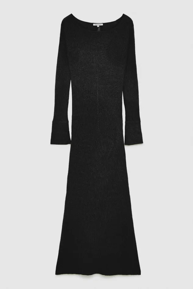 Patrizia Pepe Wool Midi Dress Black Nero Apparel Midi