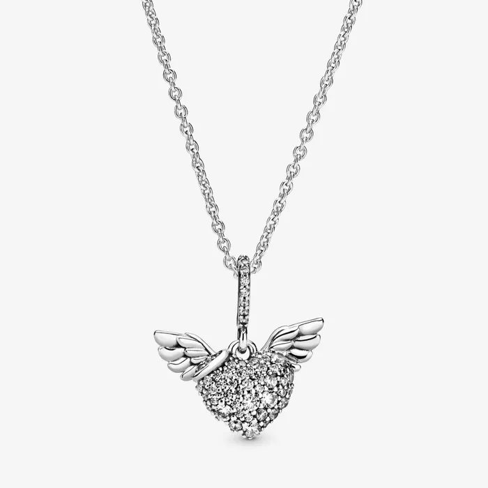 Pendant Necklaces Women Pandora Pav Heart And Angel Wings Necklace