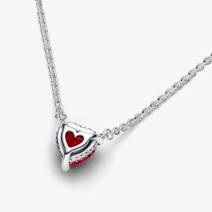Pendant Necklaces Women Pandora Sparkling Heart Halo Pendant Collier Necklace
