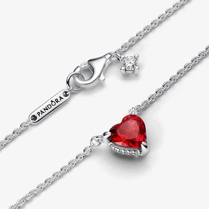 Pendant Necklaces Women Pandora Sparkling Heart Halo Pendant Collier Necklace