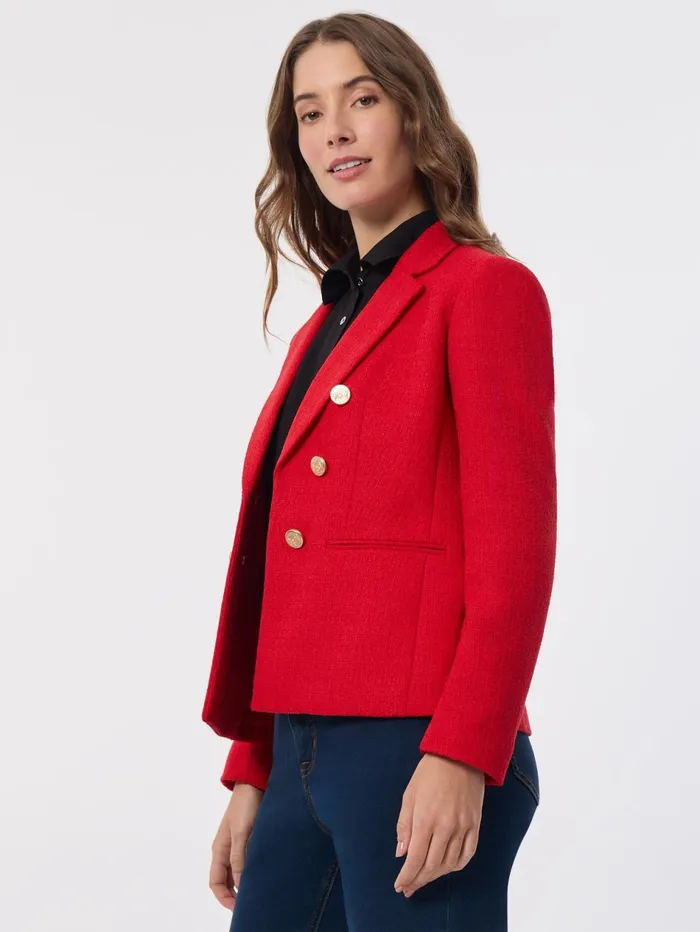 Petite Faux Double Breasted Jacket Tweed Women Jones New York Petite Blazers Petite Faux Double Breasted Jacket Tweed Women Jones New York Petite Blazers