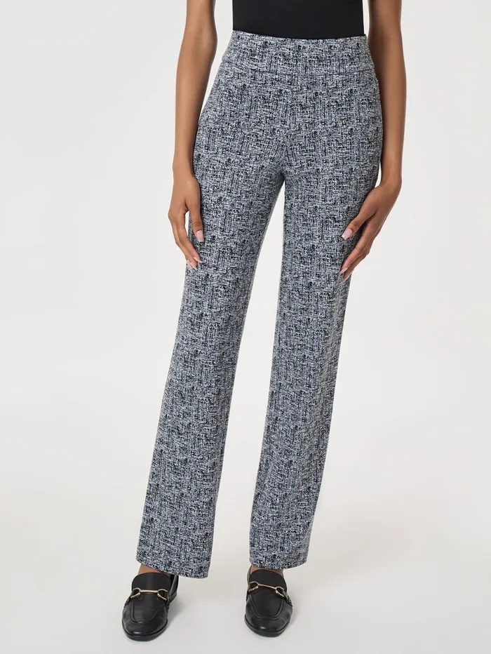 Petite PullOn Jacquard Straight Leg Pant Women Jones New York Petite Pants and Skirts