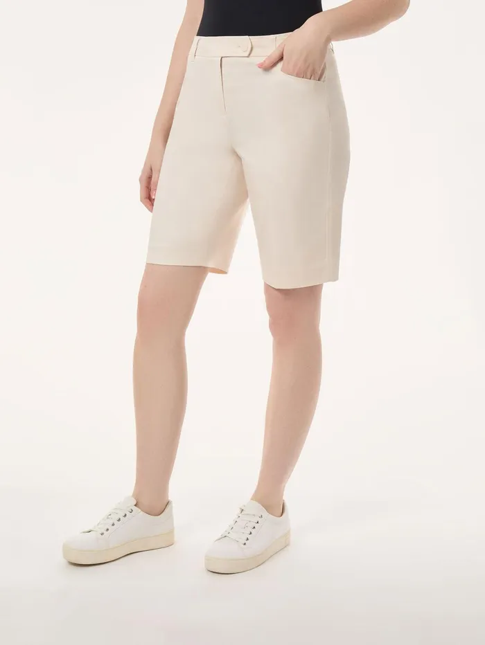 Petite Solid Fly Front Bermuda Short Women Jones New York Petite Pants and Skirts Petite Solid Fly Front Bermuda Short Women Jones New York Petite Pants and Skirts