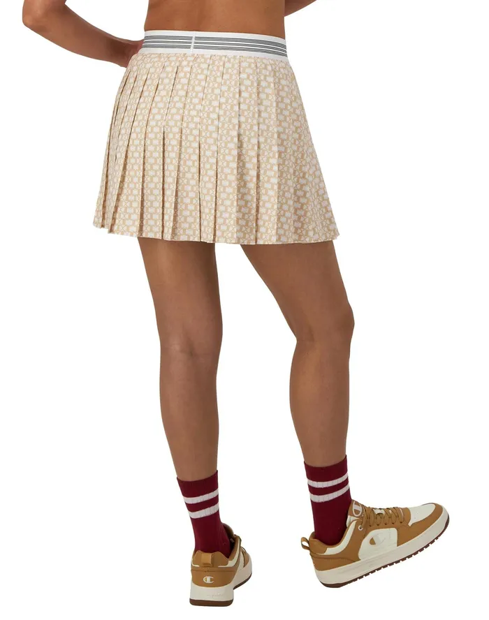 Pleated Sport Skort Interlock Print 3034 C Interlock Champagne Frost Women Champion Skorts and Dresses
