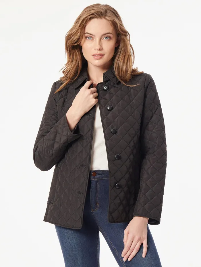 Plus FiveButton Quilted Jacket Women Jones New York Plus Blazers