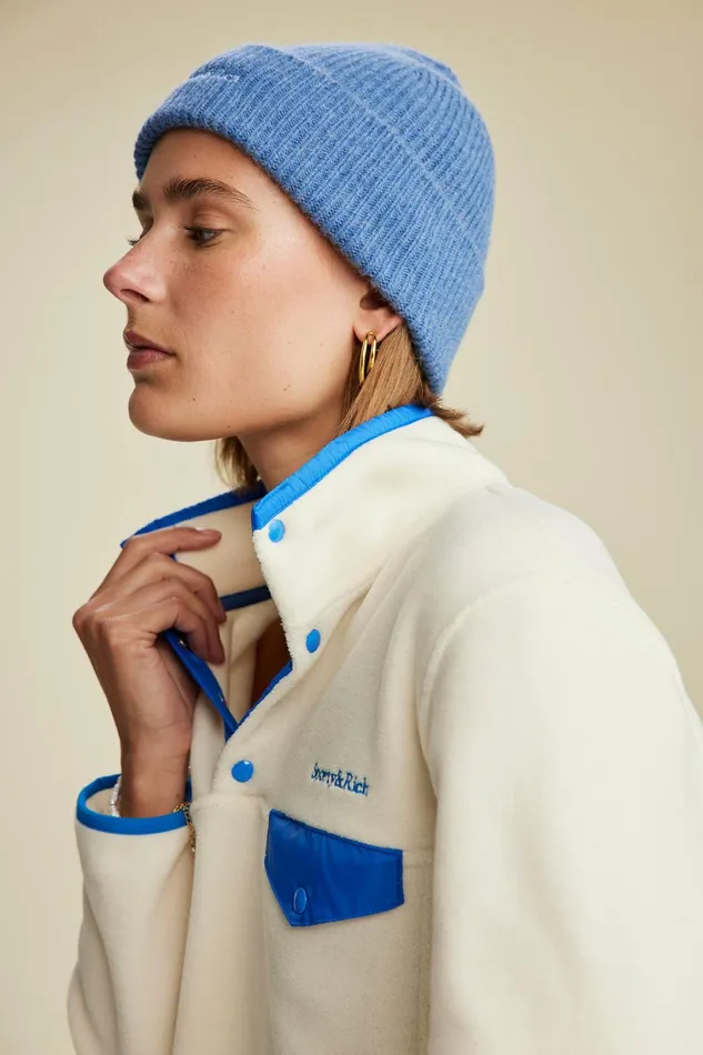 Polar Fleece And Sherpa Women Sporty and Rich Buttoned Polar Sweatshirt 8211 CreamOcean