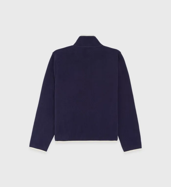 Polar Fleece And Sherpa Women Sporty and Rich Buttoned Polar Sweatshirt 8211 NavyCream