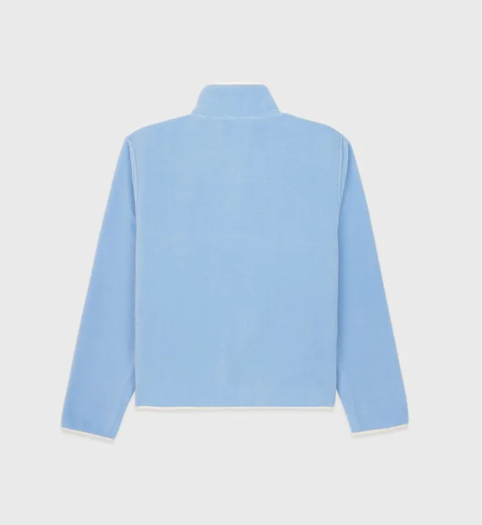 Polar Fleece And Sherpa Women Sporty and Rich Buttoned Polar Sweatshirt 8211 Sky BlueWhite