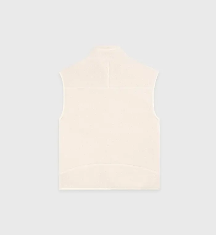 Polar Fleece And Sherpa Women Sporty and Rich Zipped Sherpa Vest 8211 CreamDahlia