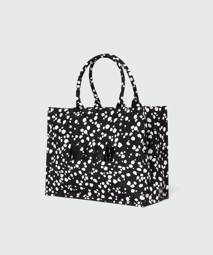 Polka Dot Canvas Tote Bag Women MSGM Tote Bags