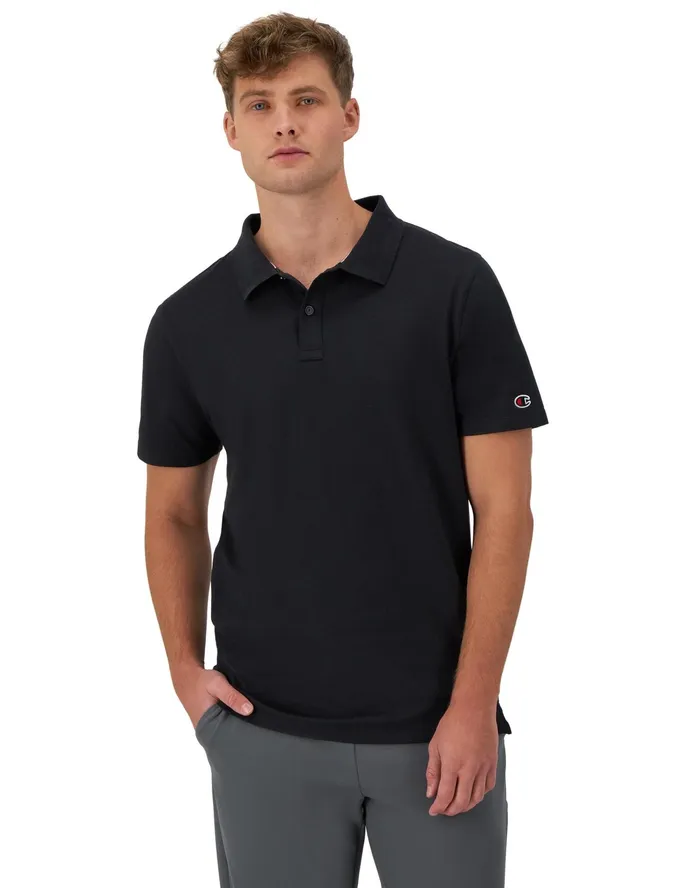 Polo TShirt Moisture Wicking Black Men Champion TShirts and Tops