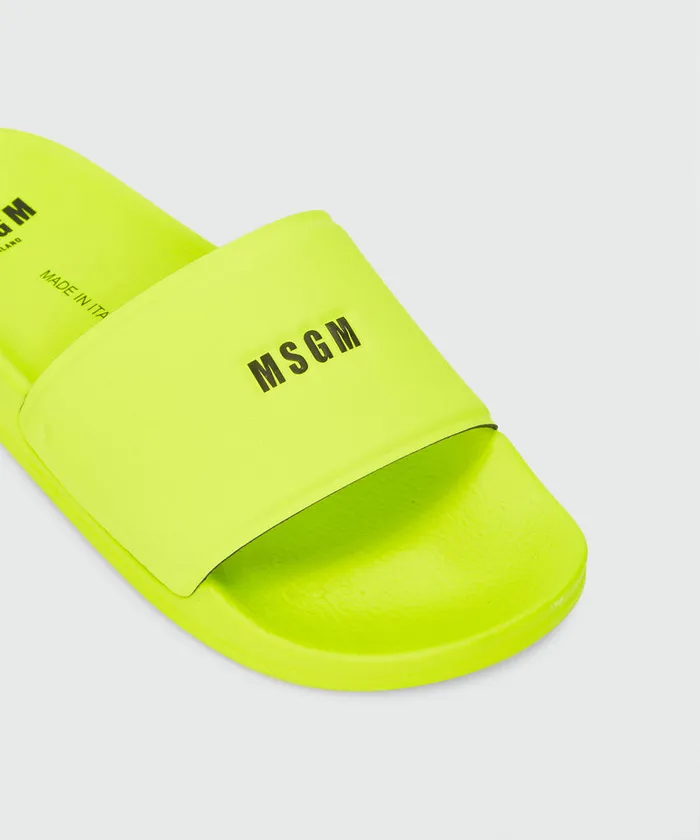Pool Slippers With Micro Logo Women MSGM Slides