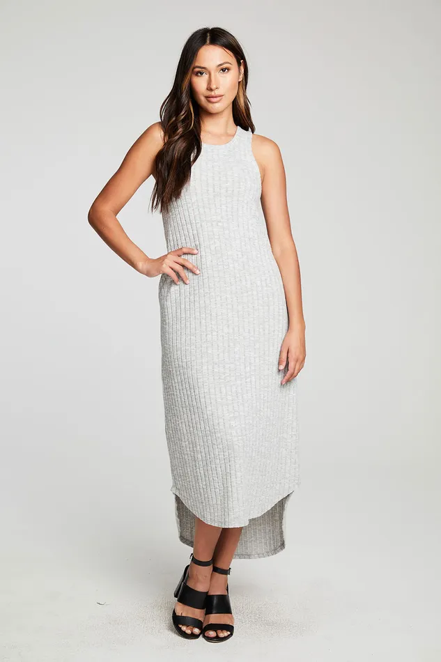 Poor Boy Rib Hi Lo Shirttail Midi Racer Tank Dress Dresses Chaser Brand Womens