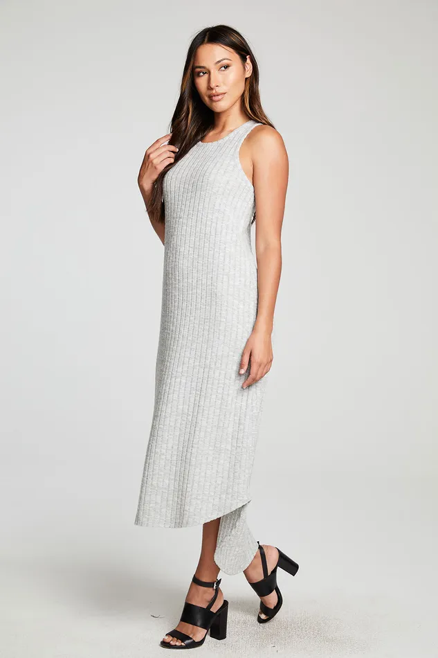 Poor Boy Rib Hi Lo Shirttail Midi Racer Tank Dress Dresses Chaser Brand Womens
