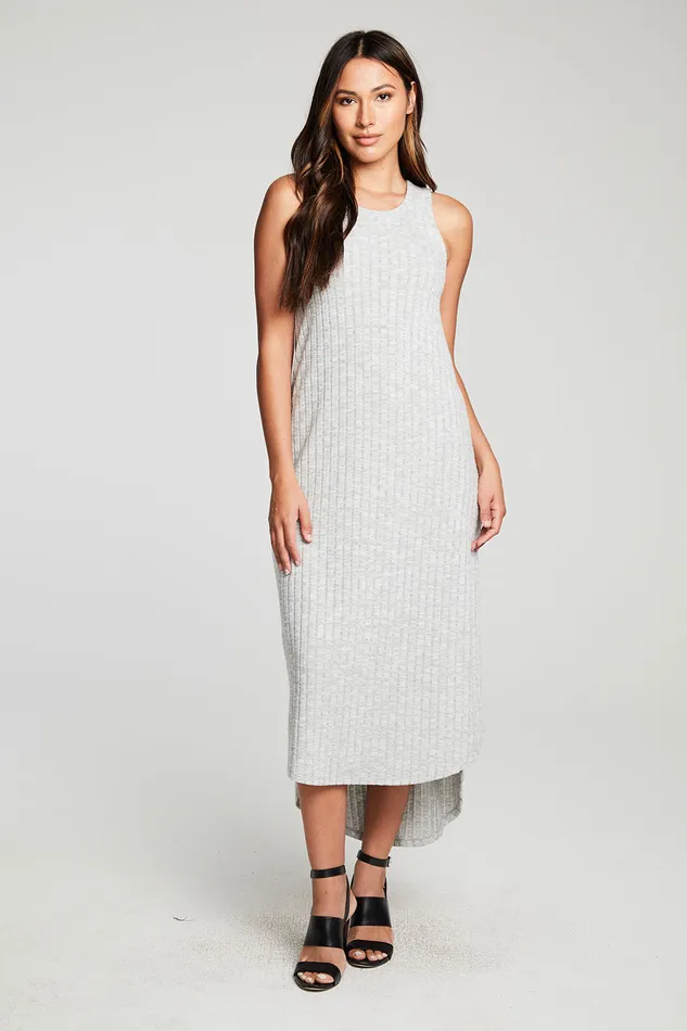 Poor Boy Rib Hi Lo Shirttail Midi Racer Tank Dress Dresses Chaser Brand Womens