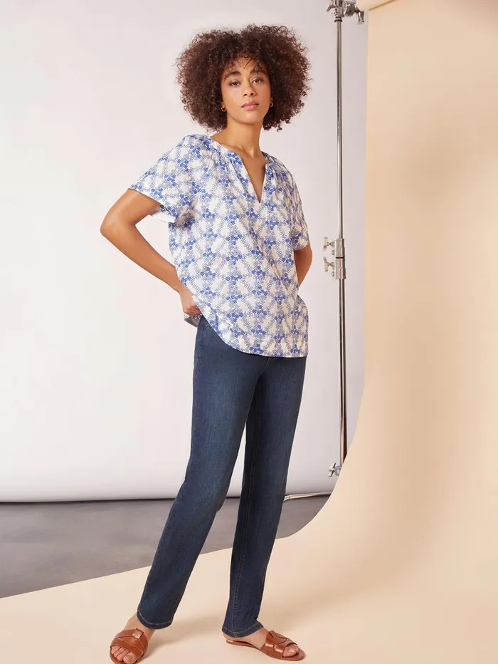 Popover Floral Embroidery Short Sleeve Blouse Women Jones New York Tops and Blouses Popover Floral Embroidery Short Sleeve Blouse Women Jones New York Tops and Blouses