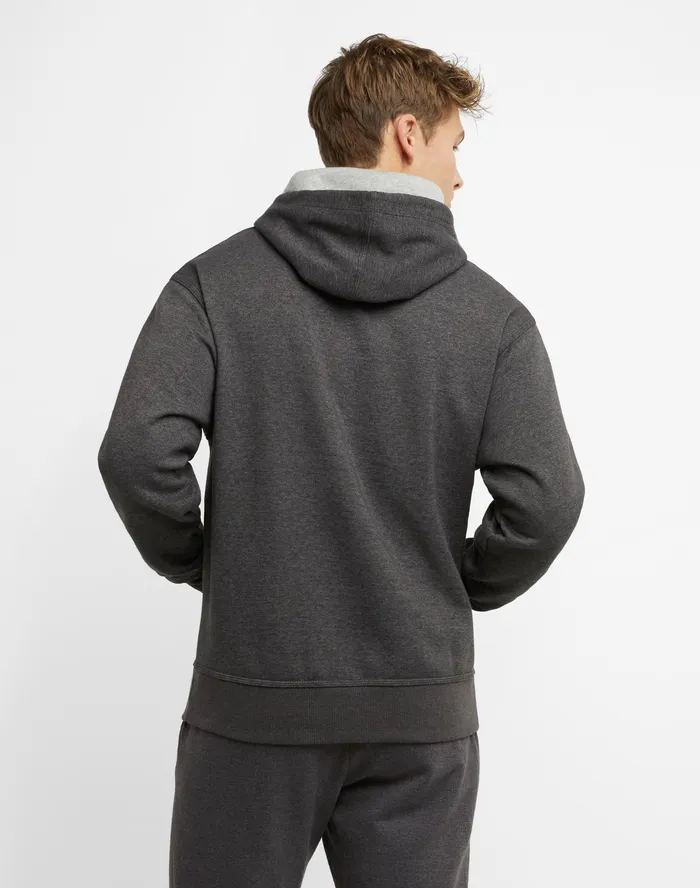 Powerblend Hoodie C Logo Granite Heather Men Champion Hoodies and Sweatshirts