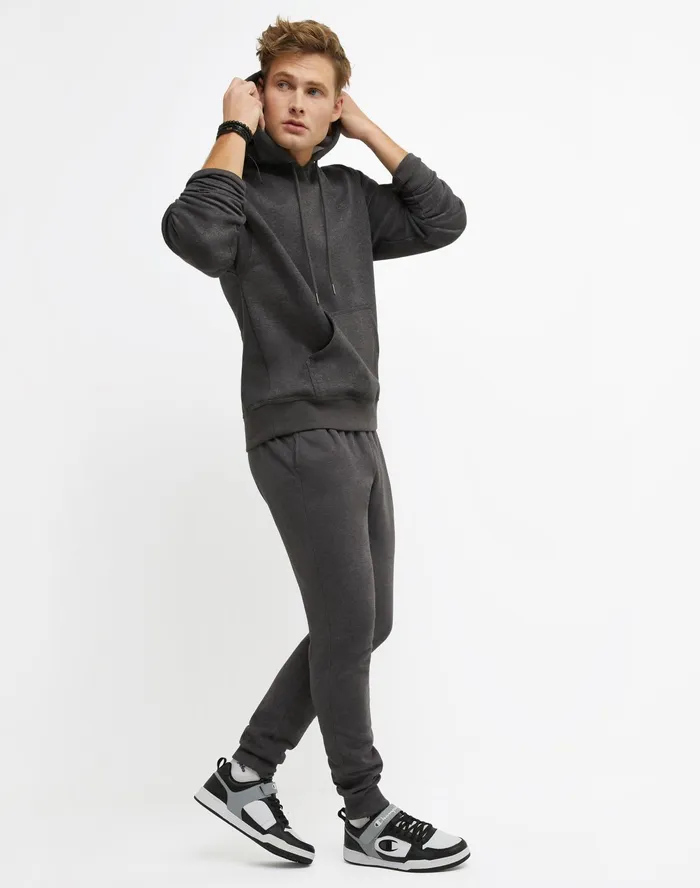 Powerblend Hoodie C Logo Granite Heather Men Champion Hoodies and Sweatshirts