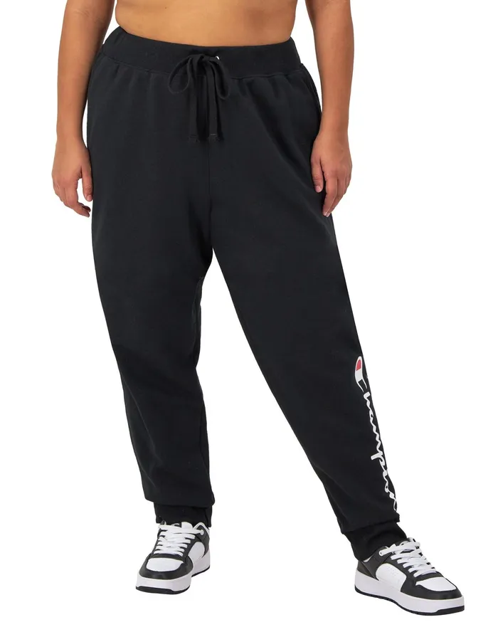 Powerblend Joggers Script Logo 29034 Plus Size Black Women Champion Pants