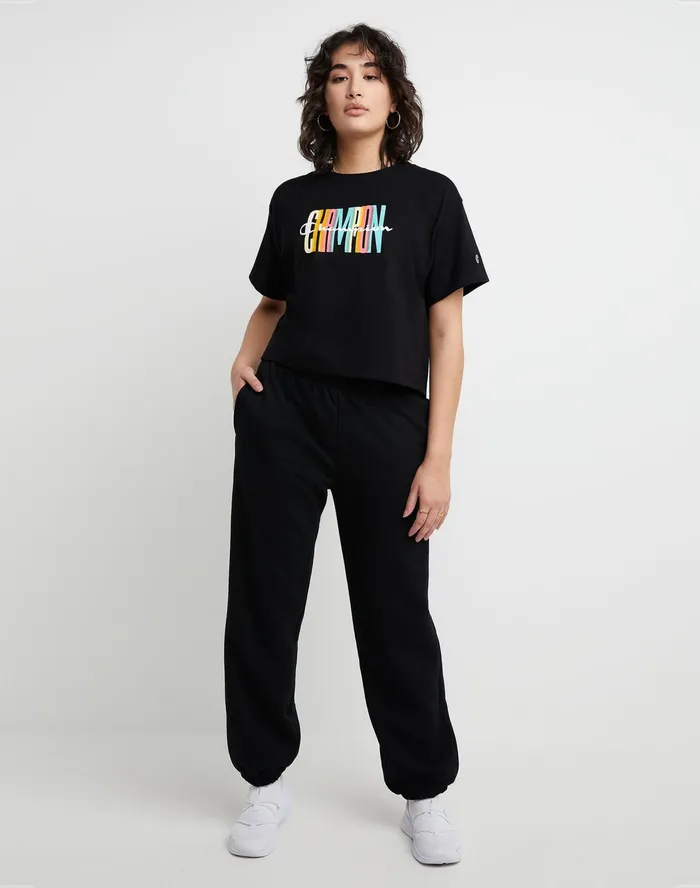 Powerblend Oversized Sweatpants C Logo 29034 Black Women Champion Pants