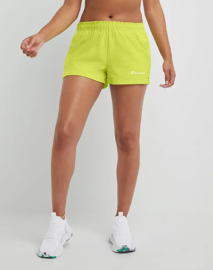 Practice Shorts Script Logo 35034 Limeade Heather Women Champion Shorts
