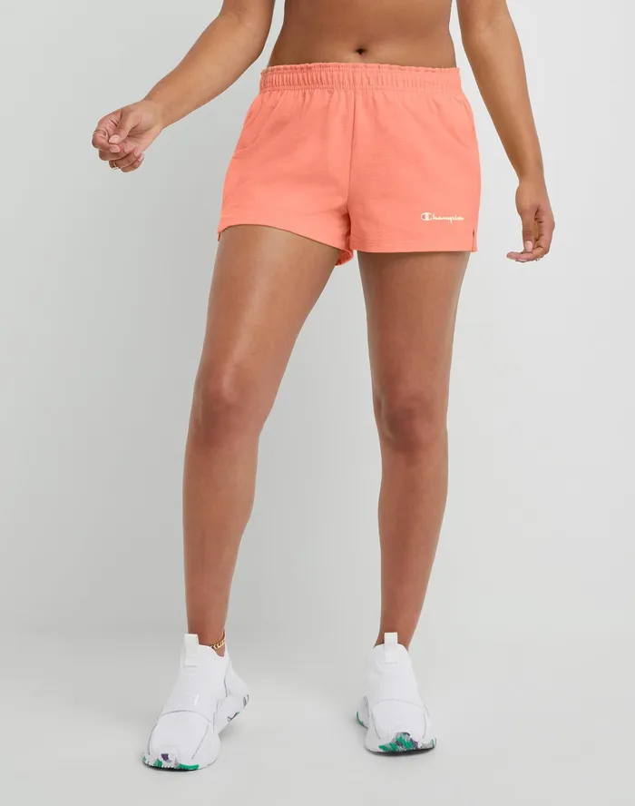 Practice Shorts Script Logo 35034 Sugar Peach Heather Women Champion Shorts