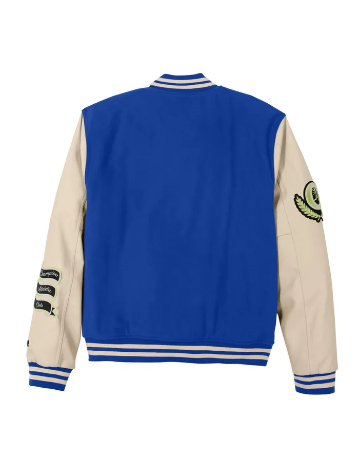 Premium Letterman Jacket Big C Logo Royal Blue Blastfresh Tan Men Champion Jackets