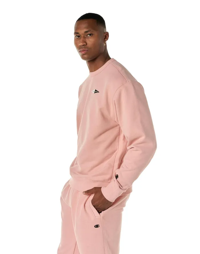 Premium Weave Crewneck Sweatshirt Double Pennant Graphic Pink Gleam Men Champion Hoodies and Sweatshirts