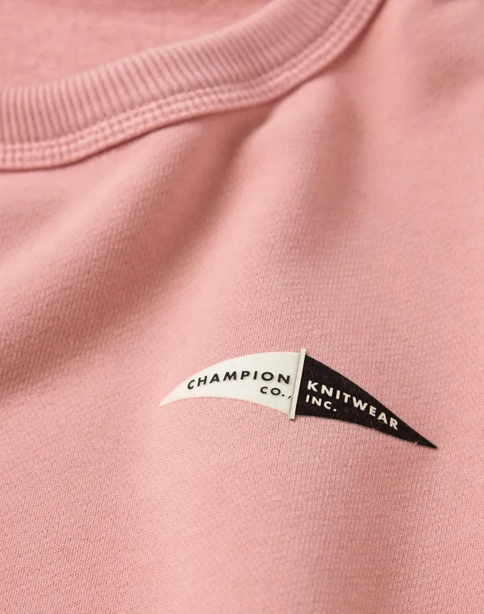 Premium Weave Crewneck Sweatshirt Double Pennant Graphic Pink Gleam Men Champion Hoodies and Sweatshirts