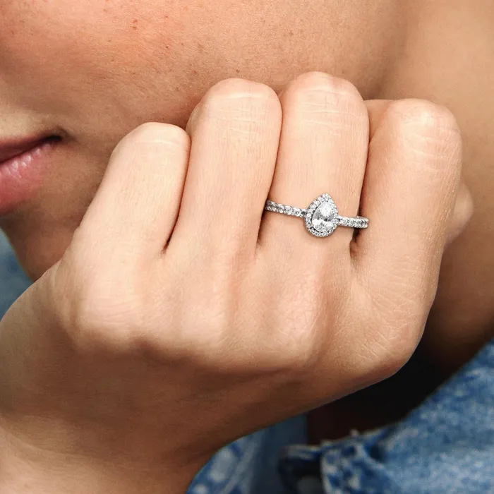 Promise Rings Women Pandora Classic Teardrop Halo Ring