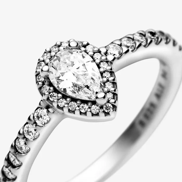 Promise Rings Women Pandora Classic Teardrop Halo Ring