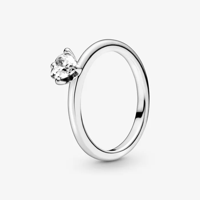 Promise Rings Women Pandora Clear Heart Solitaire Ring