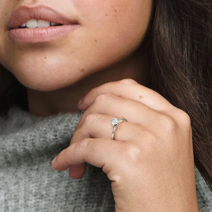 Promise Rings Women Pandora Clear Heart Solitaire Ring