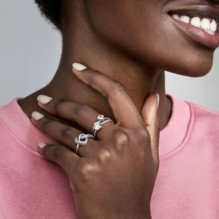 Promise Rings Women Pandora Clear Heart Solitaire Ring