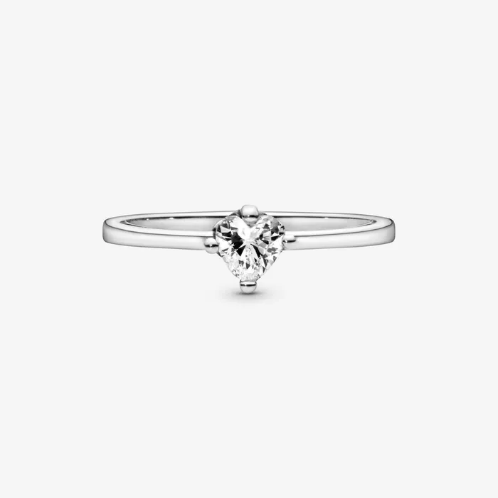 Promise Rings Women Pandora Clear Heart Solitaire Ring