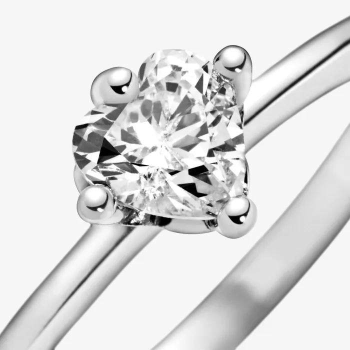 Promise Rings Women Pandora Clear Heart Solitaire Ring