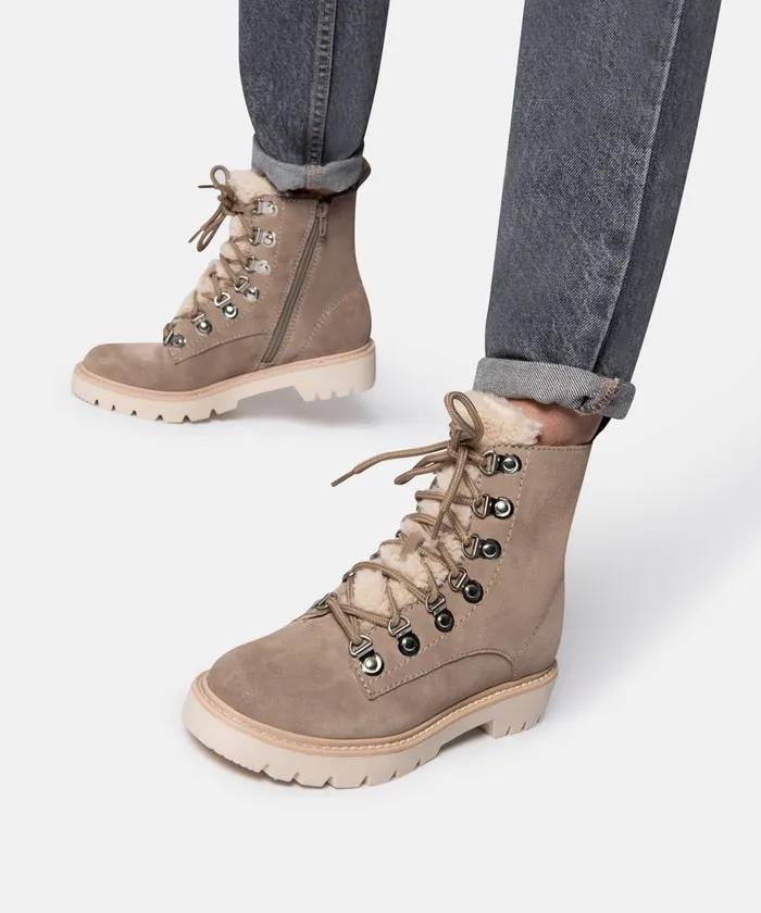 Puck Booties Dk Taupe Suede Women Dolce Vita Boots and Booties