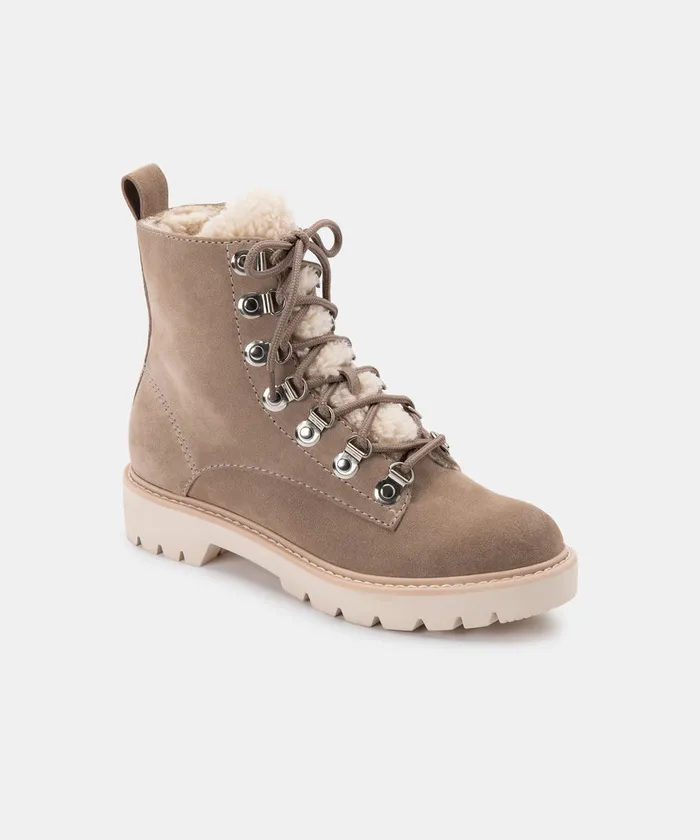 Puck Booties Dk Taupe Suede Women Dolce Vita Boots and Booties