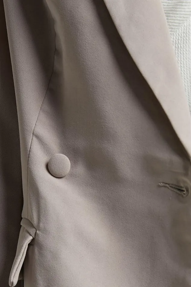 Quick To Win Blazer 8211 Double Breasted Blazer In Stone Women Showpo Blazers
