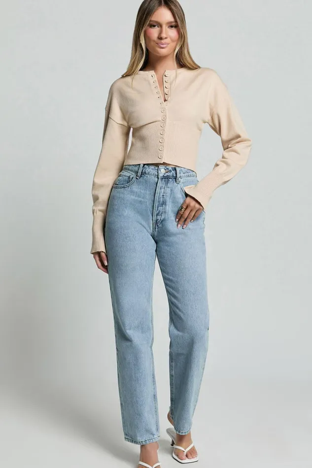 Ramsey Cardigan 8211 Recycled Contoured Waist Button Down Cardigan In Cream Women Showpo Sweaters and Cardigans