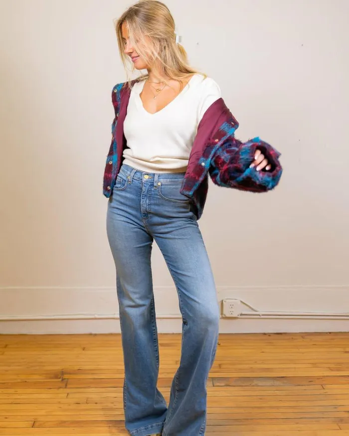 Ramy Brook Denim Women Tyra High Waisted Flare Jean Light Wash