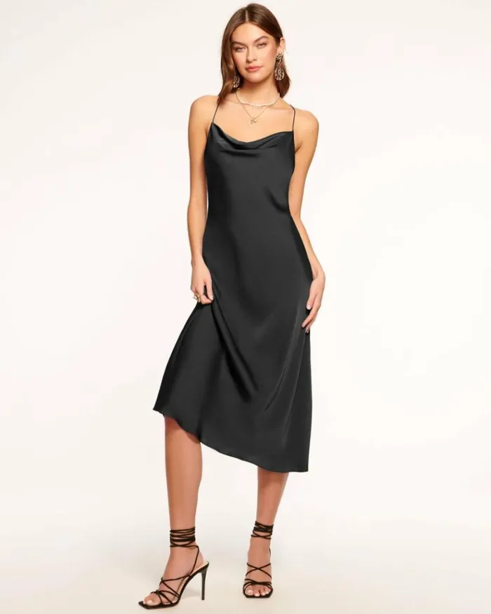 Ramy Brook Dresses Women Averi Slip Midi Dress Black